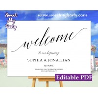 Calligraphy welcome sign template,wedding welcome sign,(27ab)